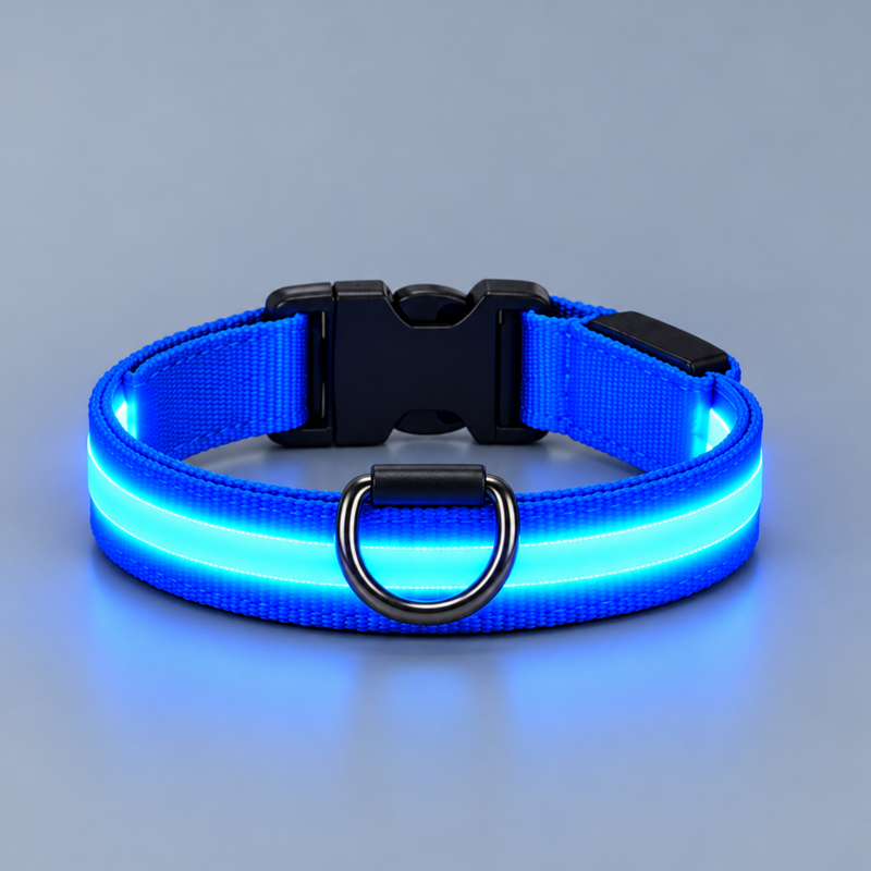 LumiPaw collar LED azul, vendido por separado