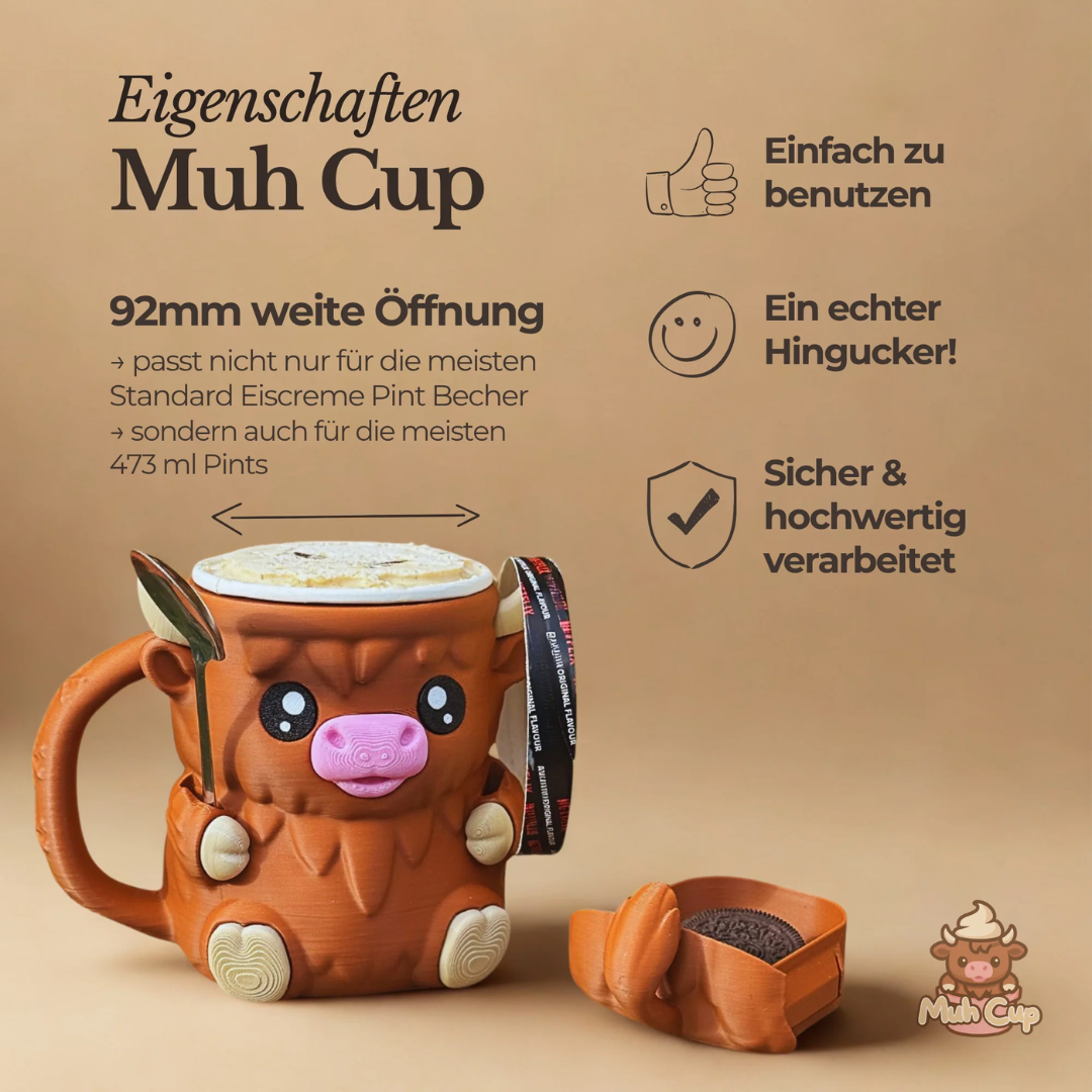Lustige Kuh-Tasse für Eiscreme