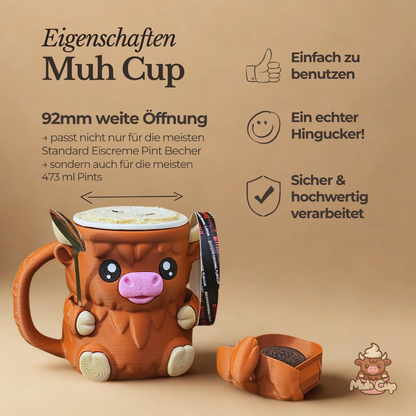 Lustige Kuh-Tasse für Eiscreme