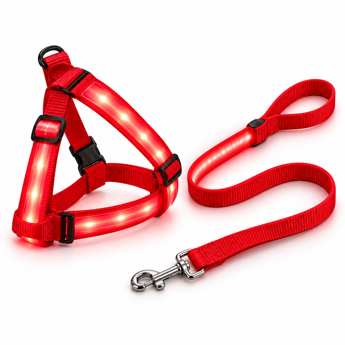 LumiPaw — Pack correa + arnés LED