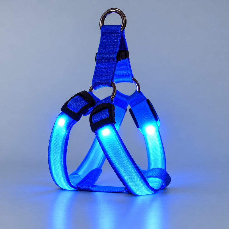 LumiPaw arnes LED azul, vendido por separado