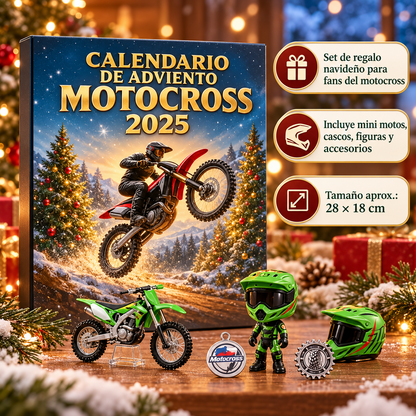 Calendario de adviento de motocross con miniaturas y accesorios